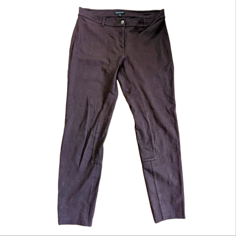 Eileen Fisher Brown Slim Ankle Zip Ponte Knit Riding Pants Size Medium